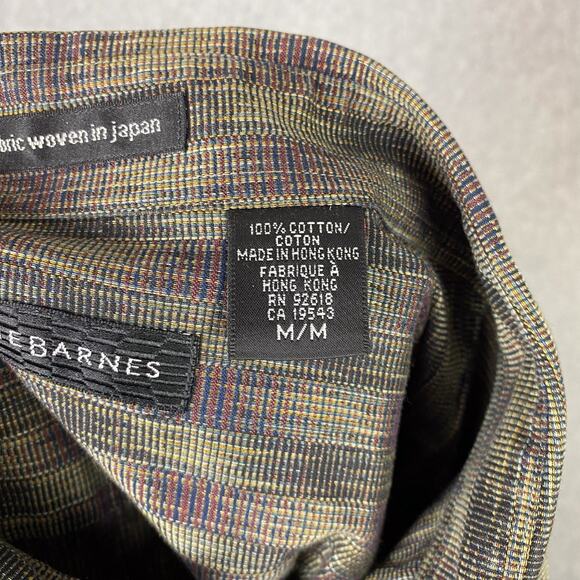 Vintage Jhane Barnes Shirt Mens M Fabric Woven in Japan Abstract Button Up - Picture 7 of 7